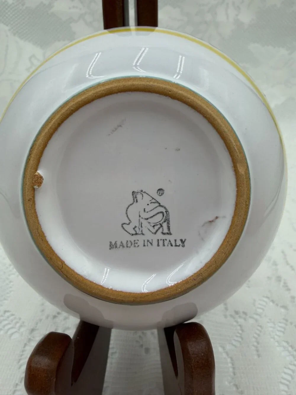 Orvieto Green Rooster Coupe Pasta/Soup BowlMade In Italy